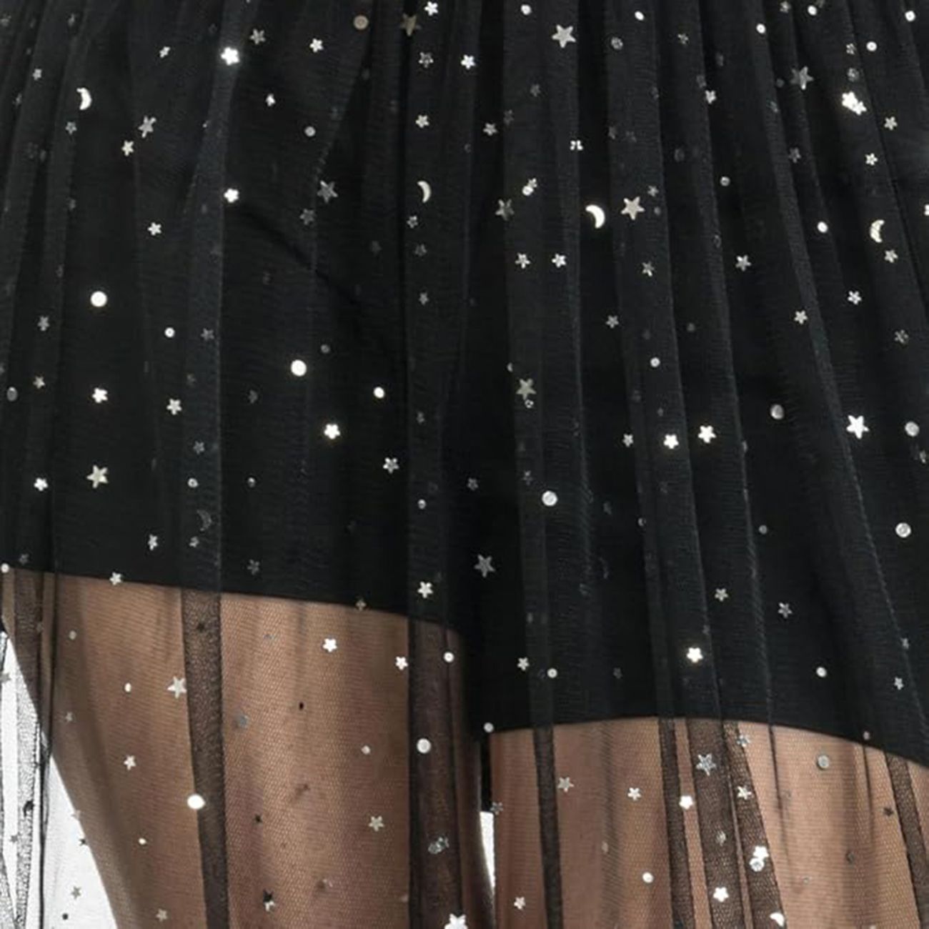 Lång Kjol i Mesh Svart