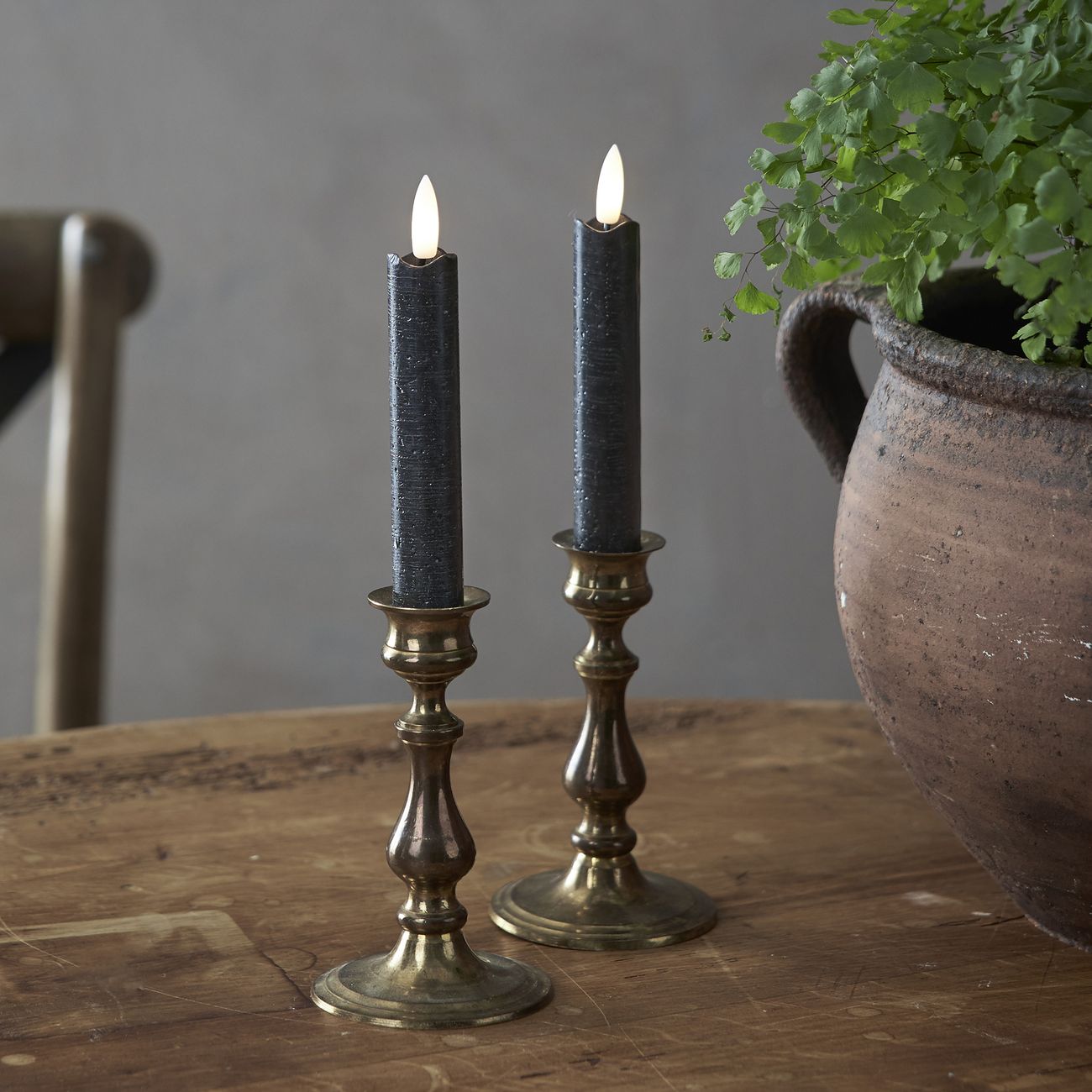 LED Antikljus Korta Rustic Svart