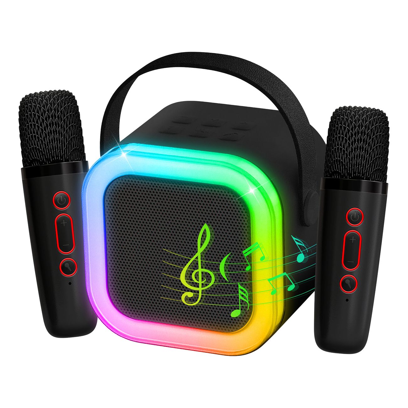 LED Mini Karaokehögtalare med Mikrofoner