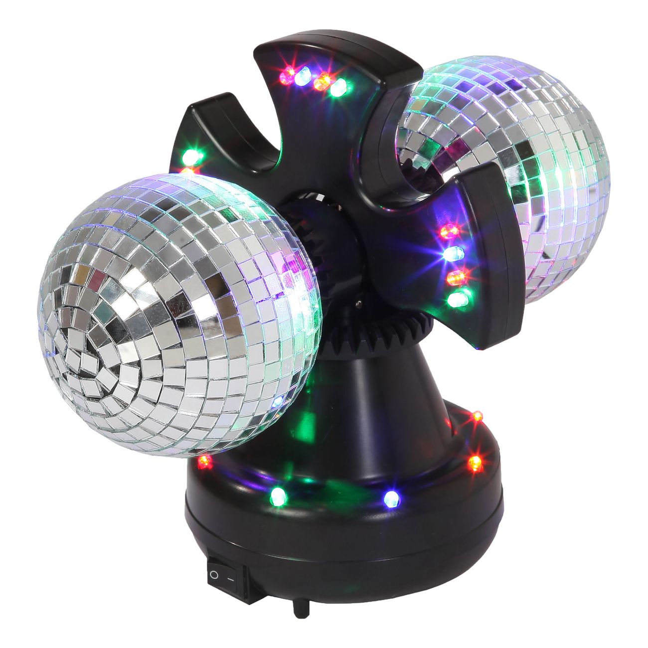 LED Roterande Spegelkulor Duo