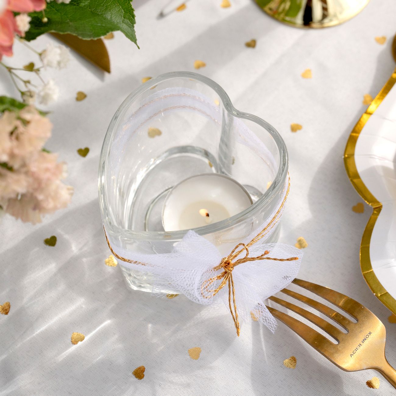 Lysestake Hjerteformet Transparent