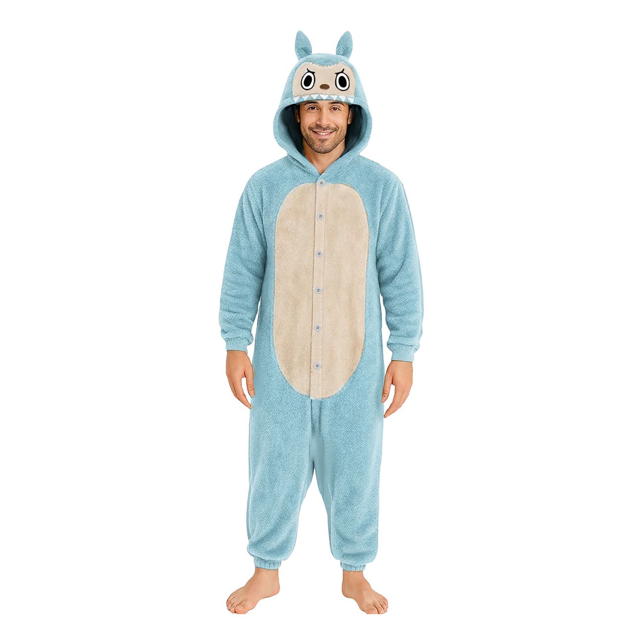 Lulu Monster Blå Onesie Herr Maskeraddräkt