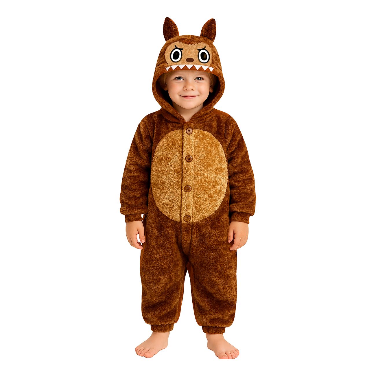 Lulu Monster Brun Onesie Barn Maskeraddräkt