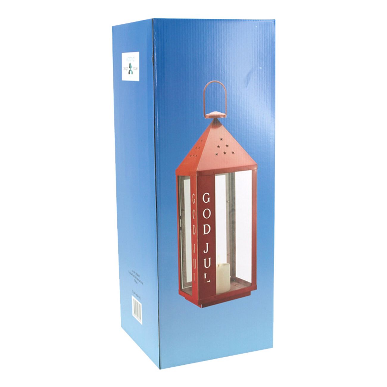 Lykta i Metall God Jul Röd