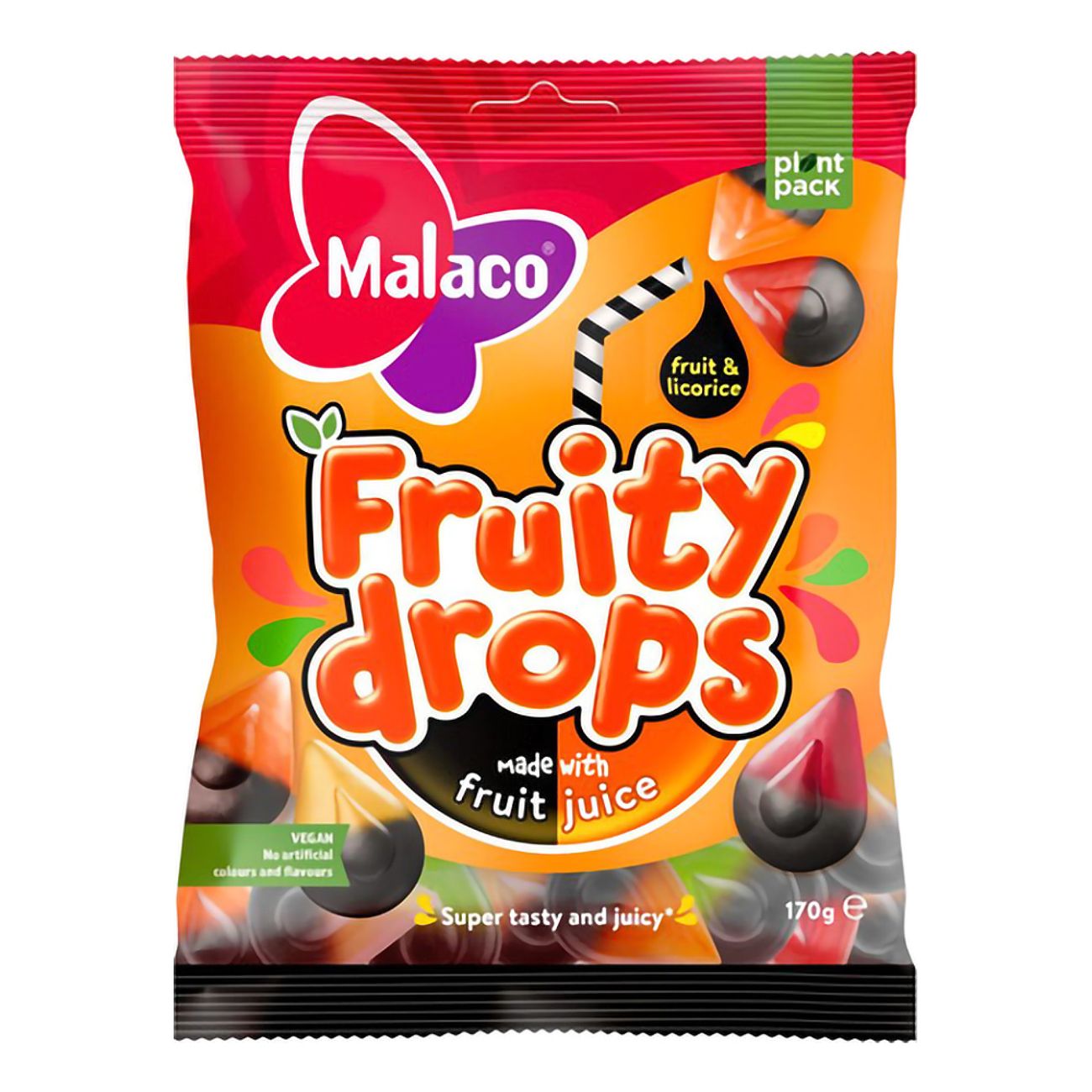 Malaco Fruity Drops Fruit & Licorice