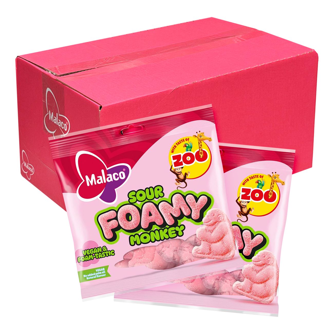 Malaco Zoo Sour Foamy Monkey Storpack