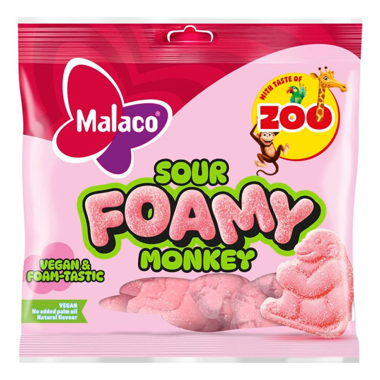 Malaco Zoo Sour Foamy Monkey Storpack