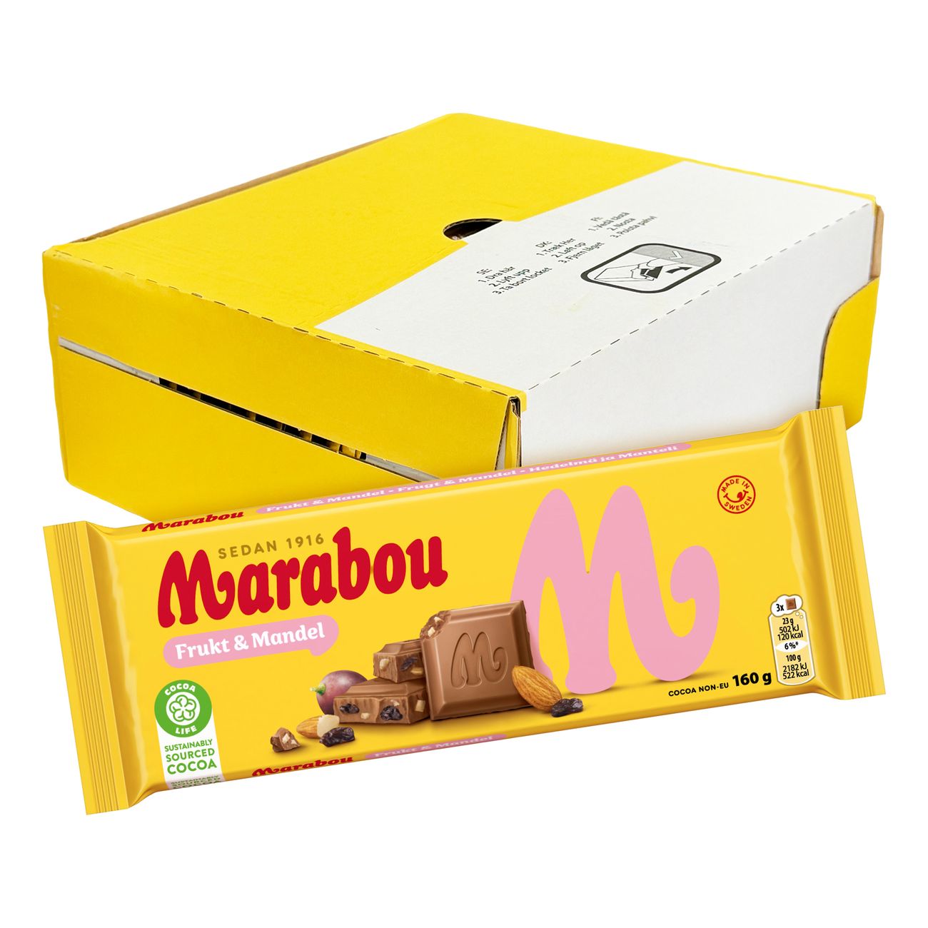 Marabou Frugt & Mandel Chokoladebarer Økonomipakke