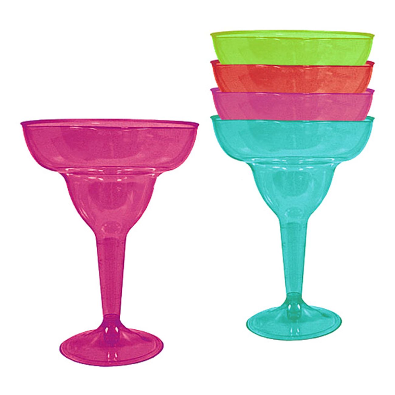 Margaritaglas i Plast Flerfärgade