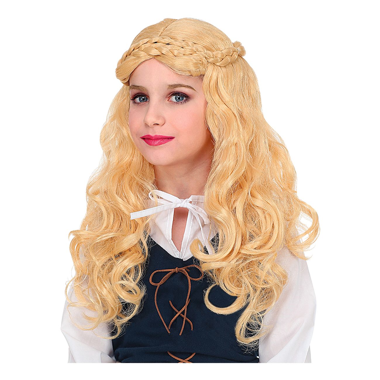medeltida-flicka-blond-barnperuk-1