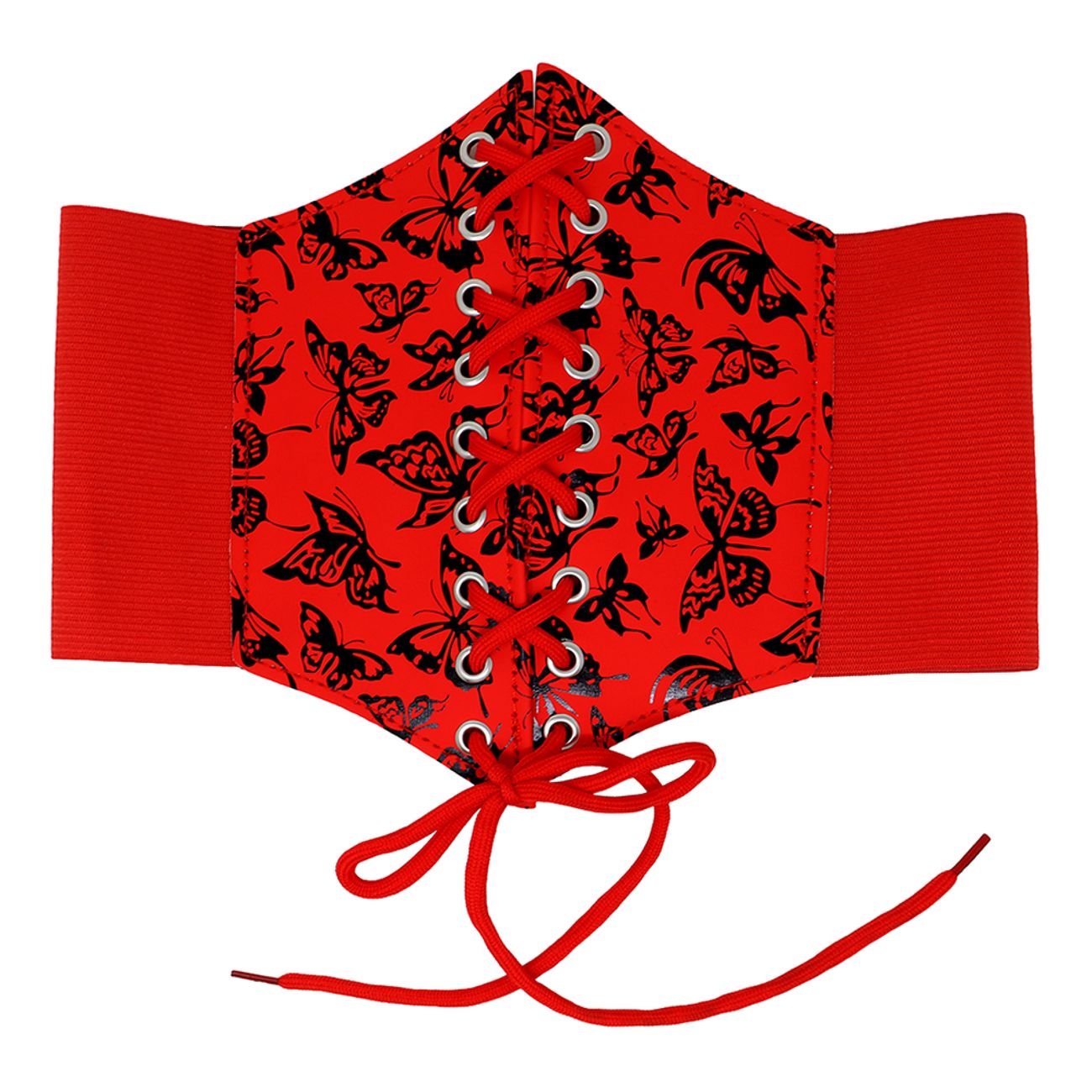 Midjekorsett Röd med Snörning