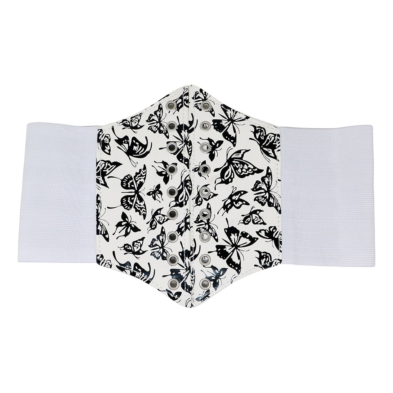 Midjekorsett Vit Fjärilar med Snörning