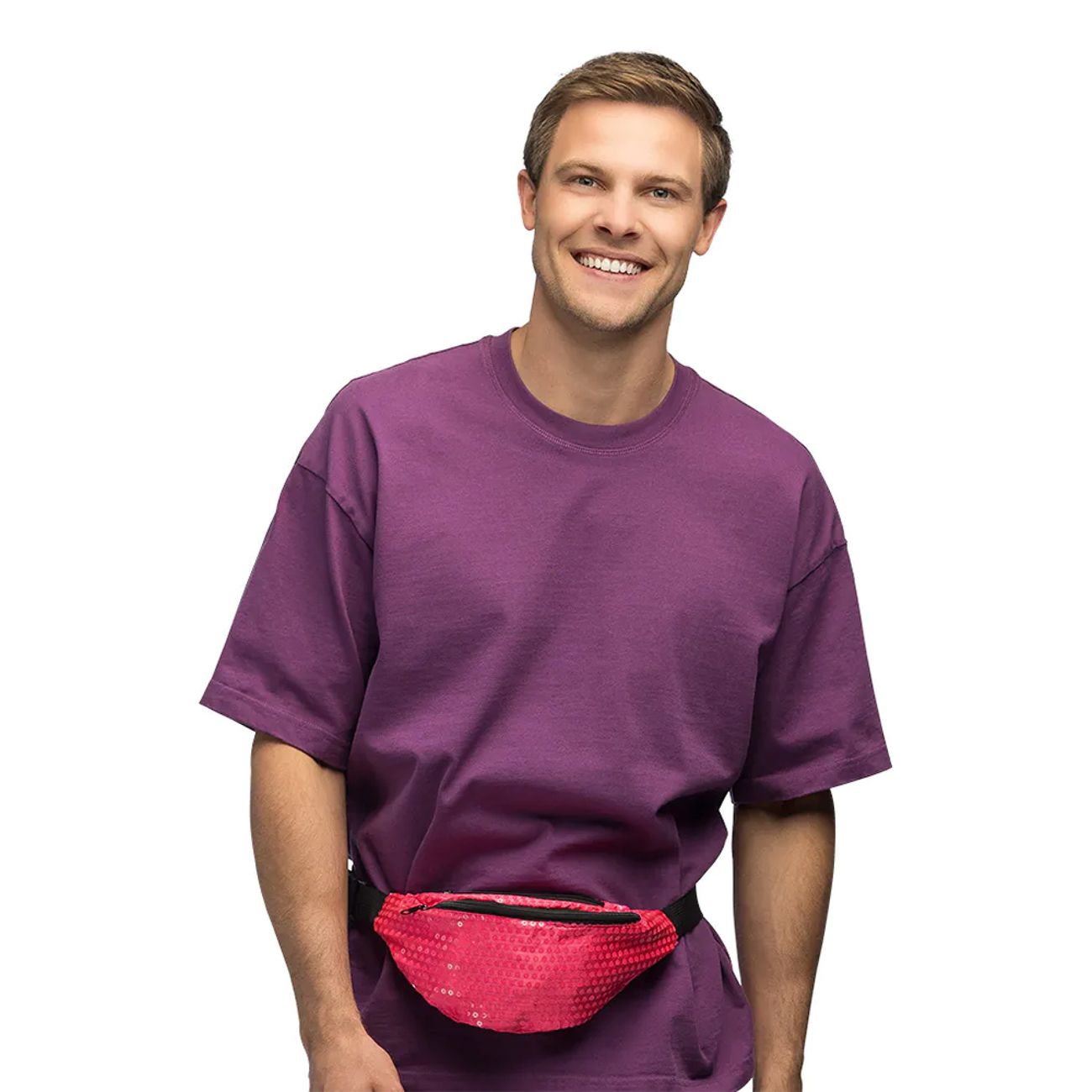 Midjeväska Paljetter Neonrosa UV
