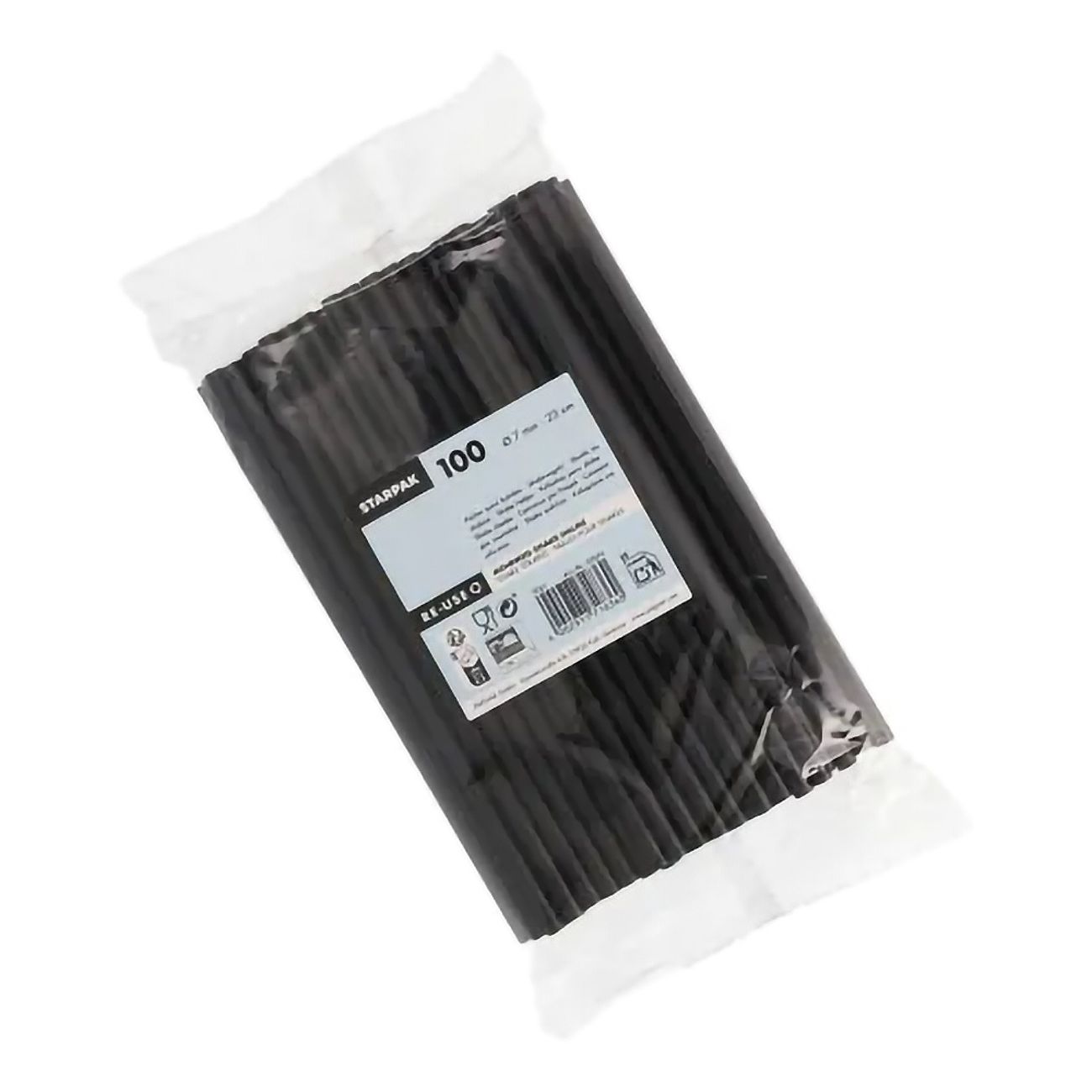 Milkshakesugrör i Plast Svart