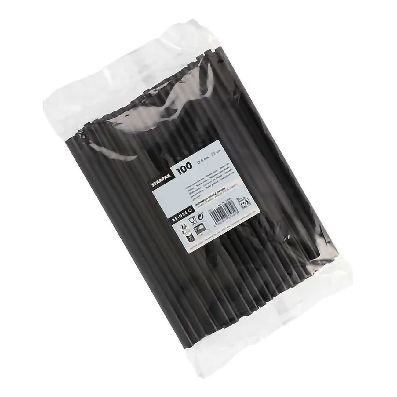 Milkshakesugrör i Plast Svart