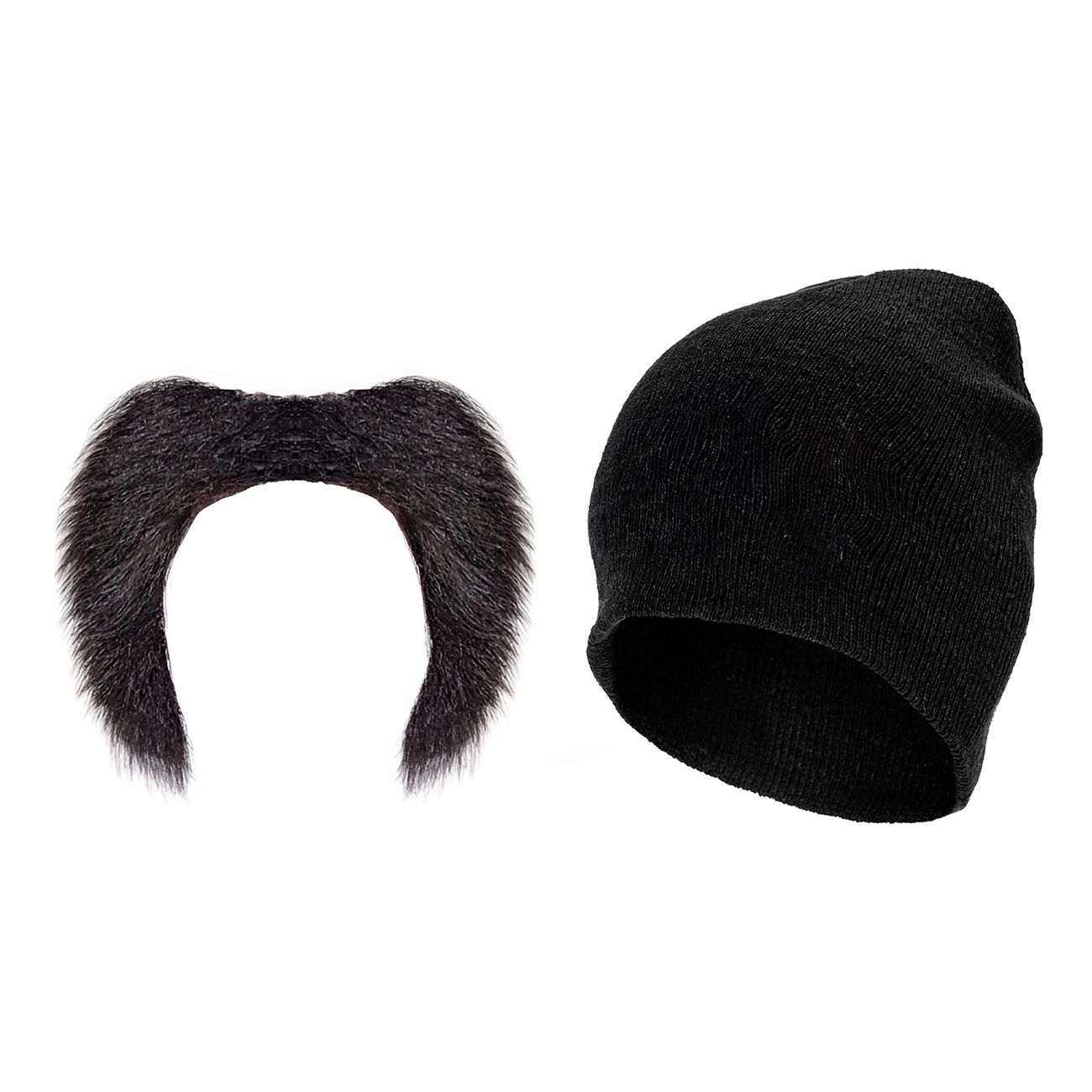 Mössa & Mustasch Svart Maskeradkit