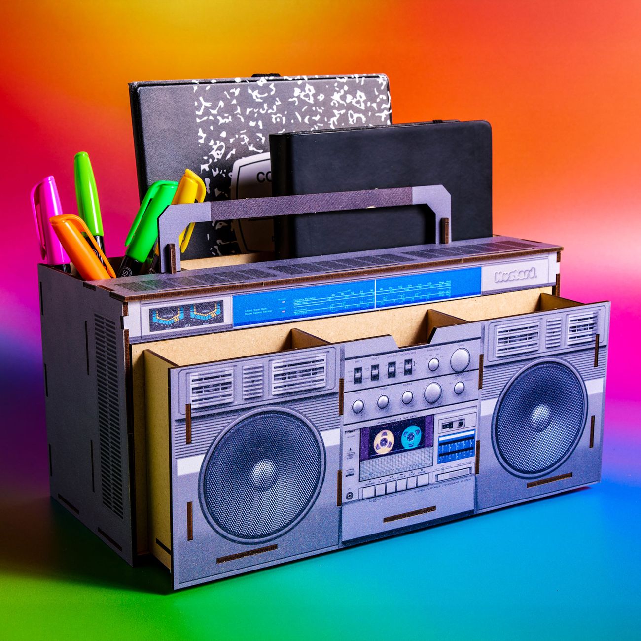 Mustard Boom Box Skrivbordsorganisatör