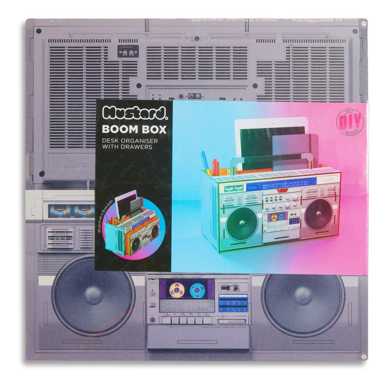 Mustard Boom Box Skrivbordsorganisatör