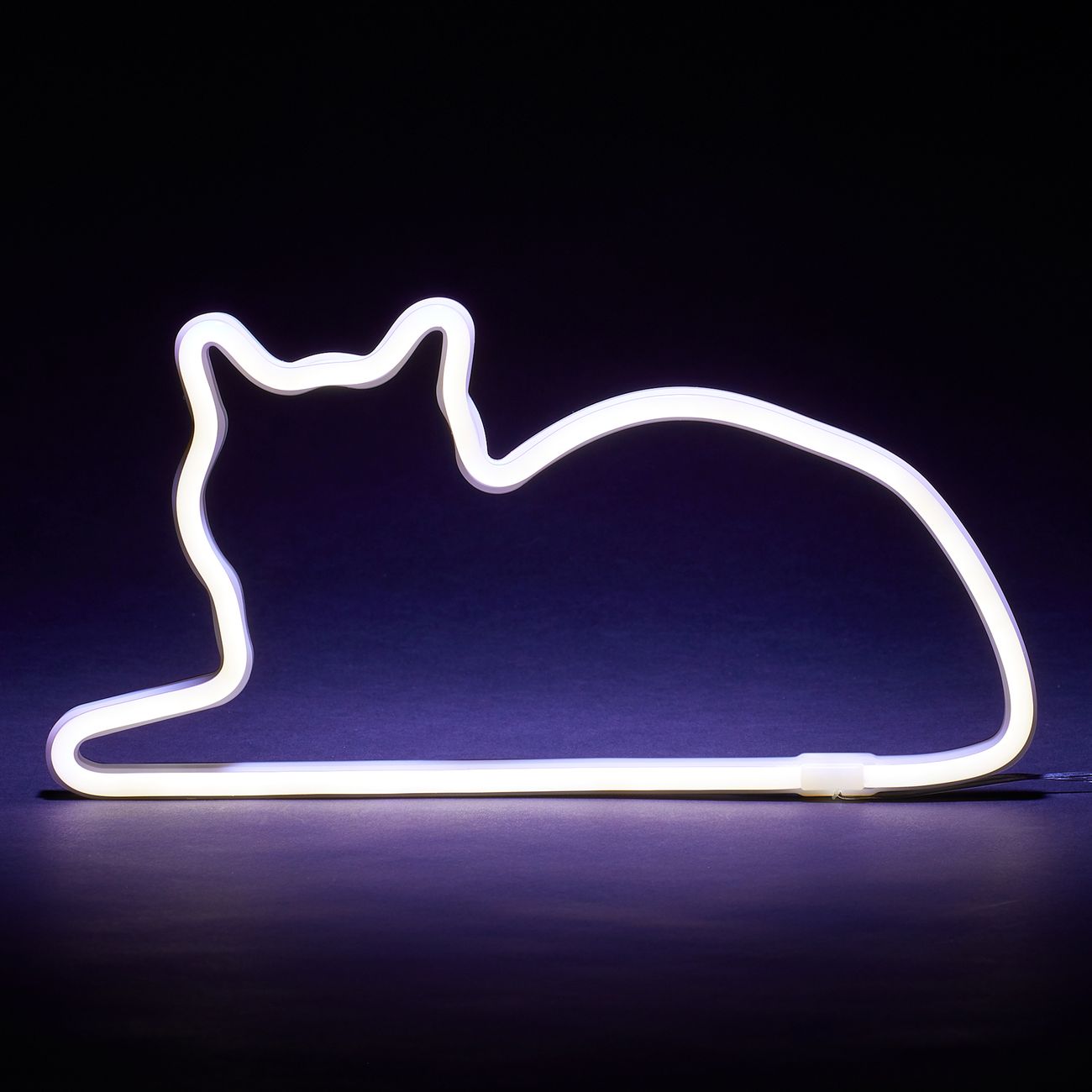 Mustard LED-lampa Katt Neon