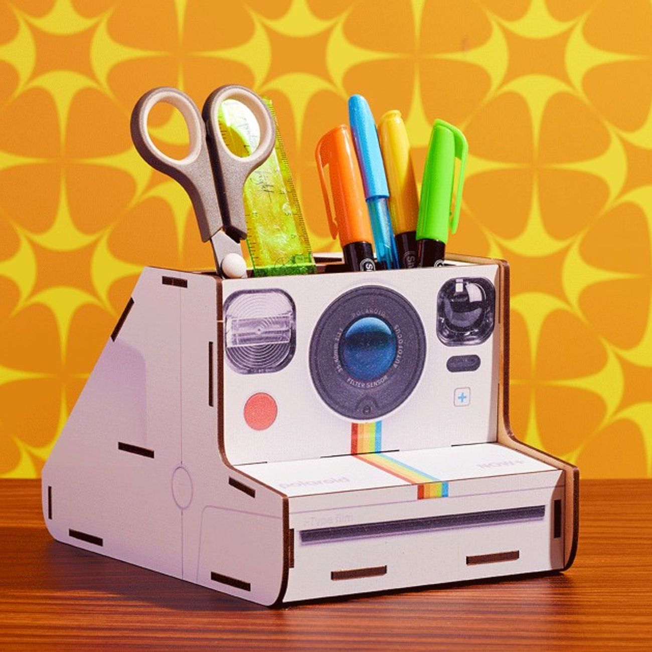 Mustard Polaroid Skrivebordsorganisator