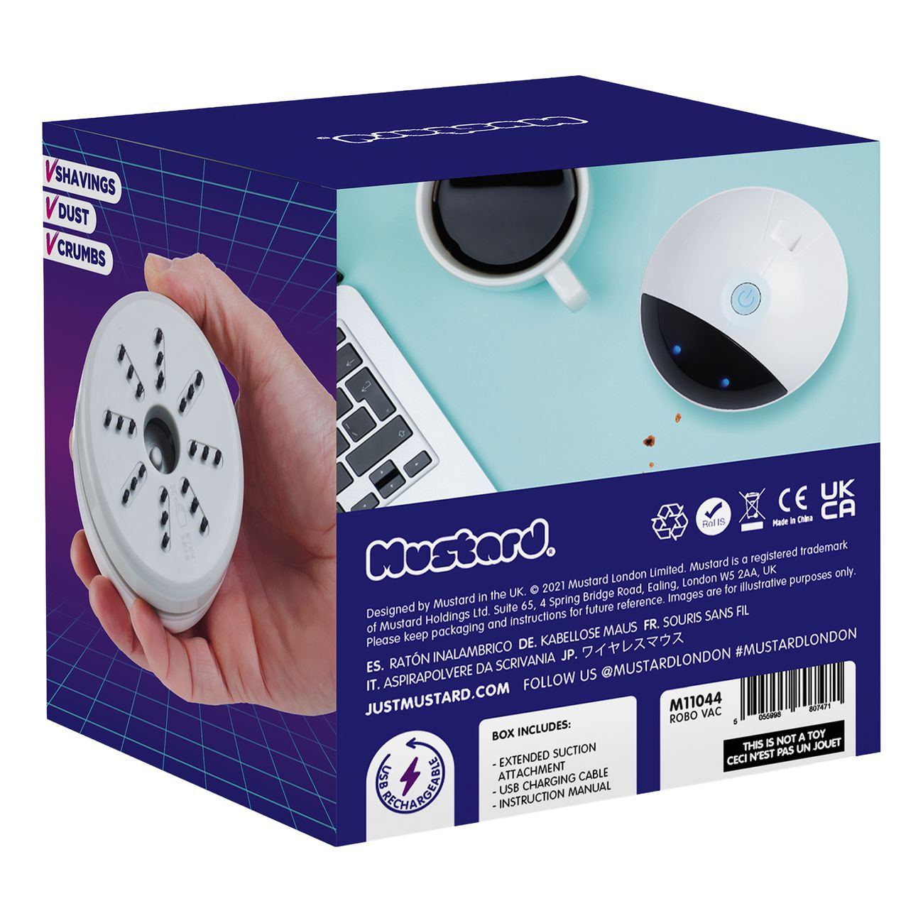 Mustard Robo Vac Trådløs Ministøvsuger