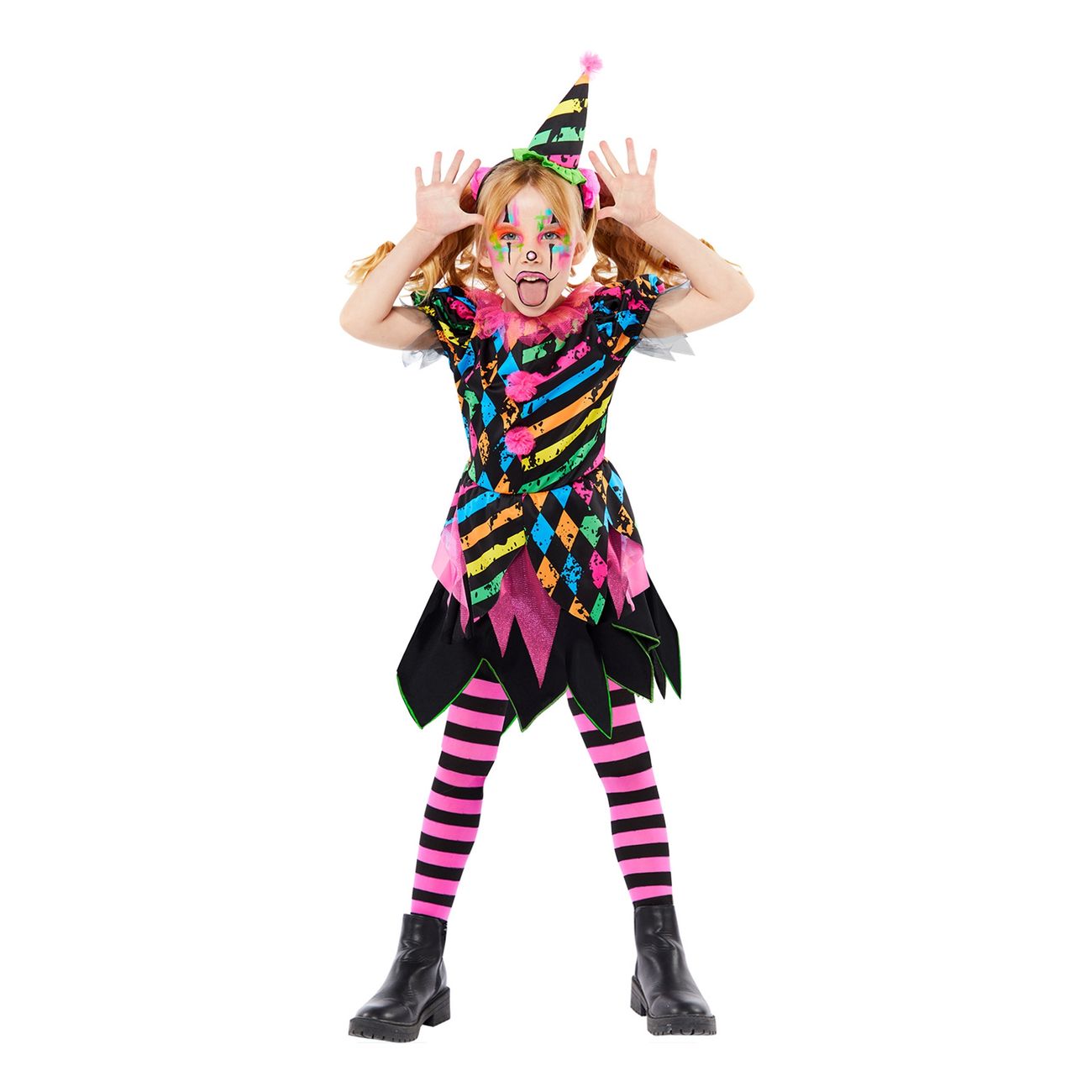 neon-clown-klanning-barn-maskeraddrakt-98407-2
