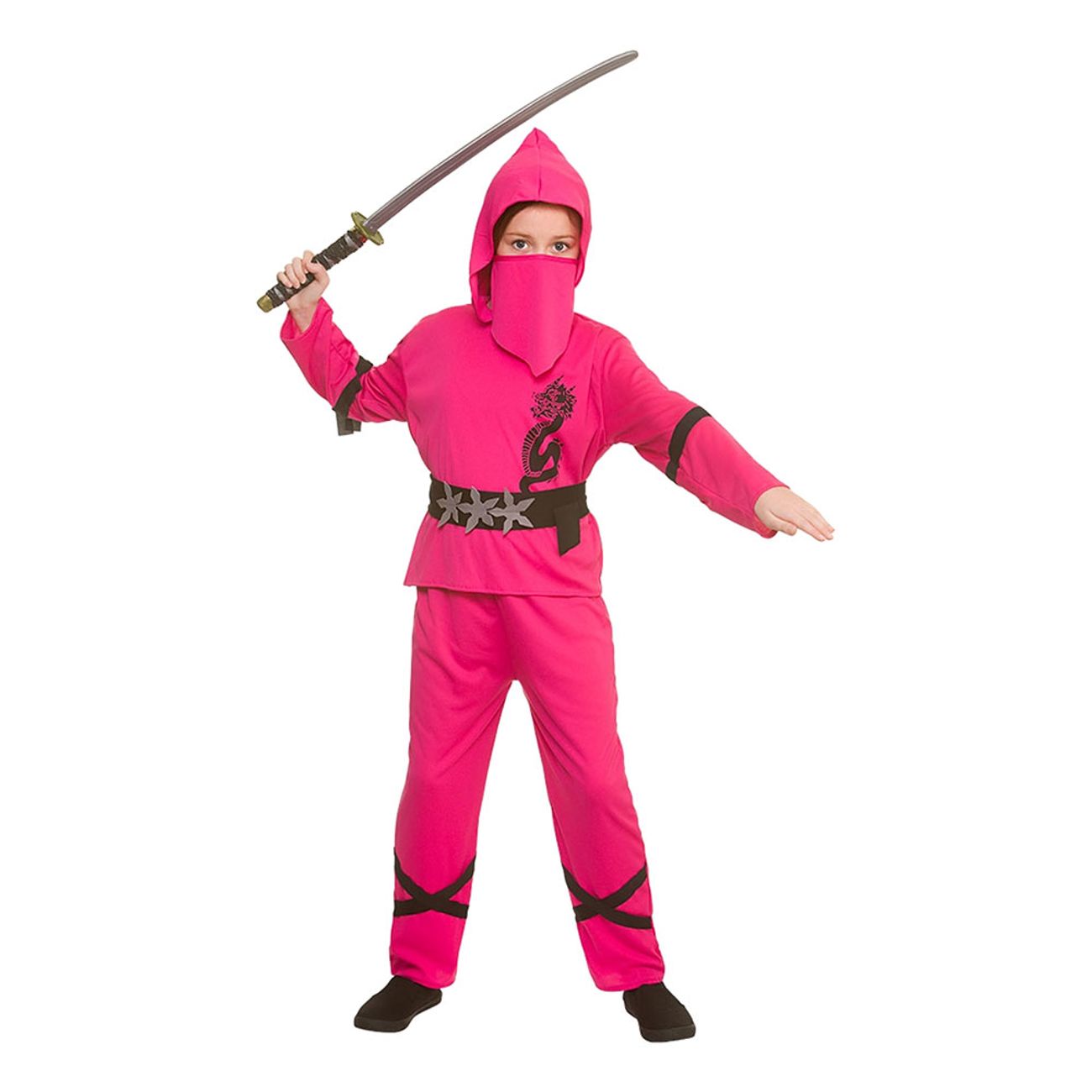 ninja-rosa-barn-maskeraddrakt-2