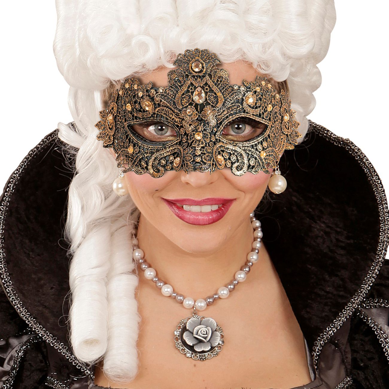 Ögonmask med Strass Brons
