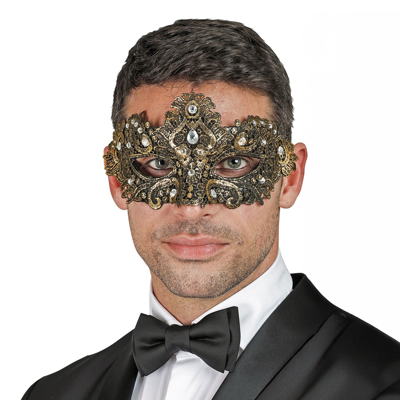 Ögonmask med Strass Guld