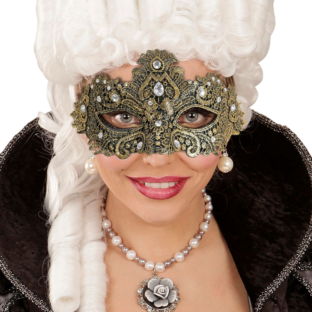 Ögonmask med Strass Guld