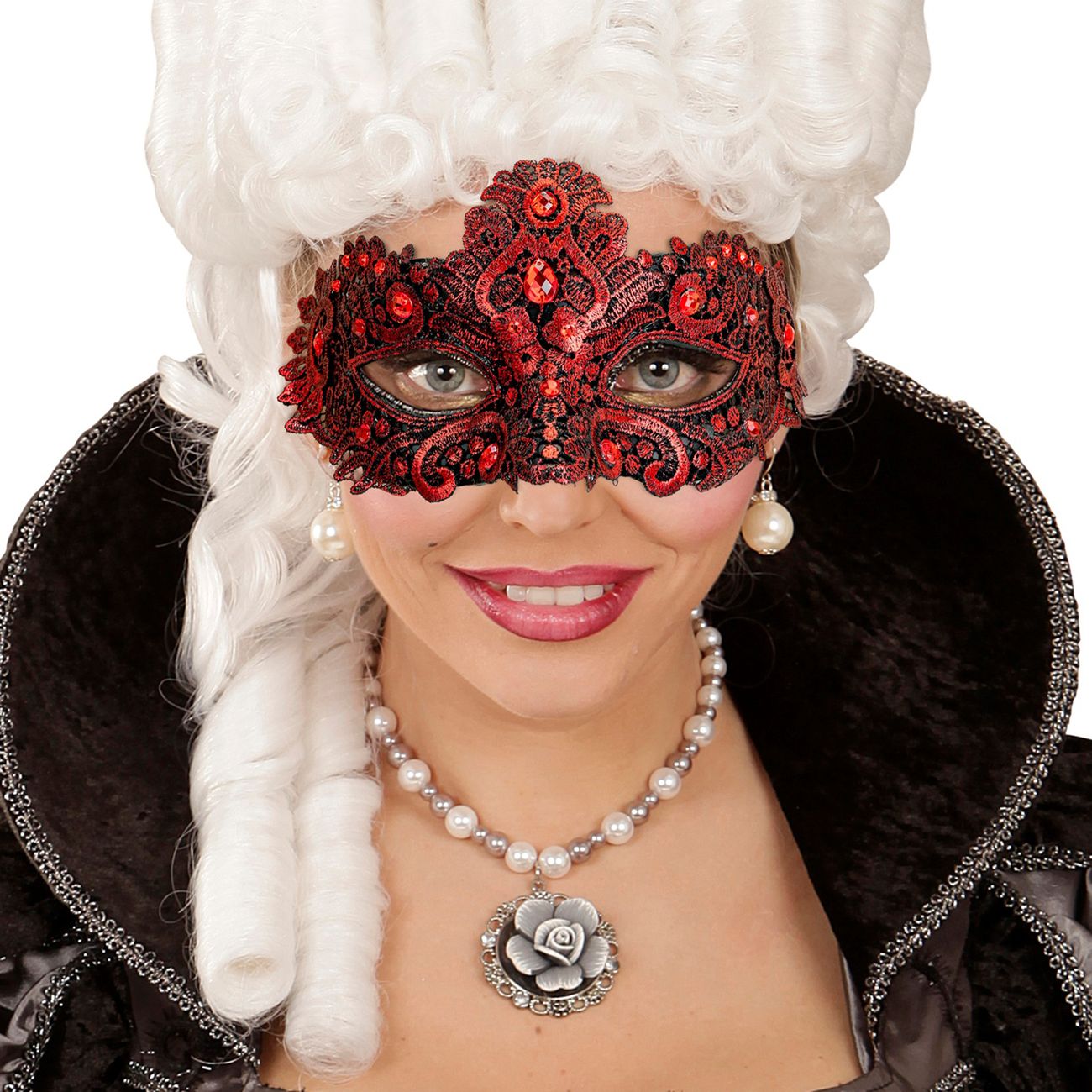 Ögonmask med Strass Röd