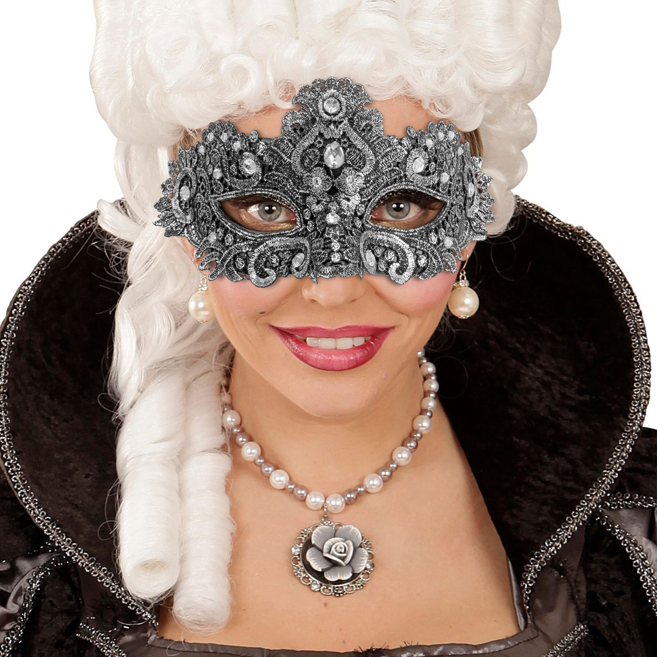 Ögonmask Strass Silver