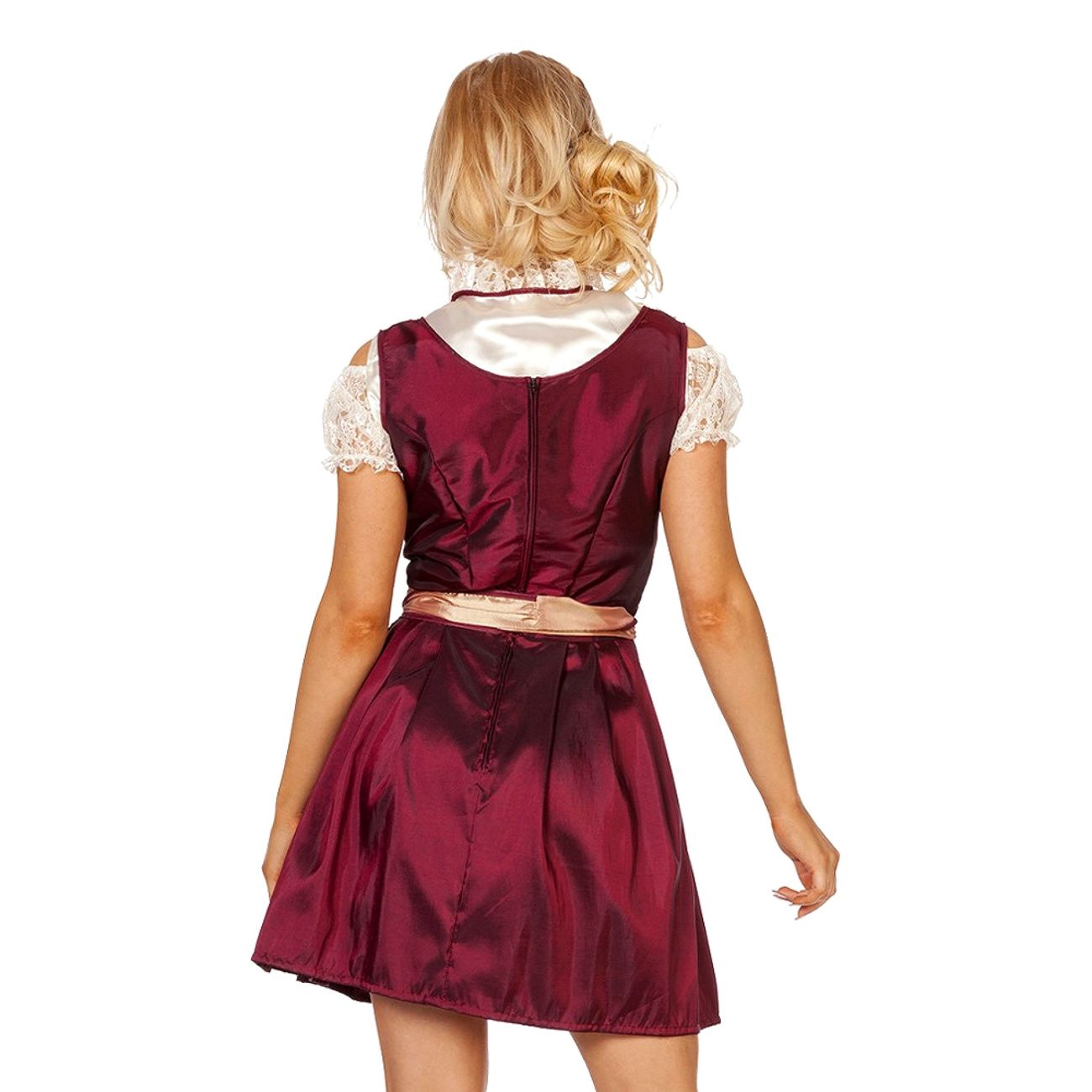 Oktoberfest Dirndl Vinröd Maskeraddräkt