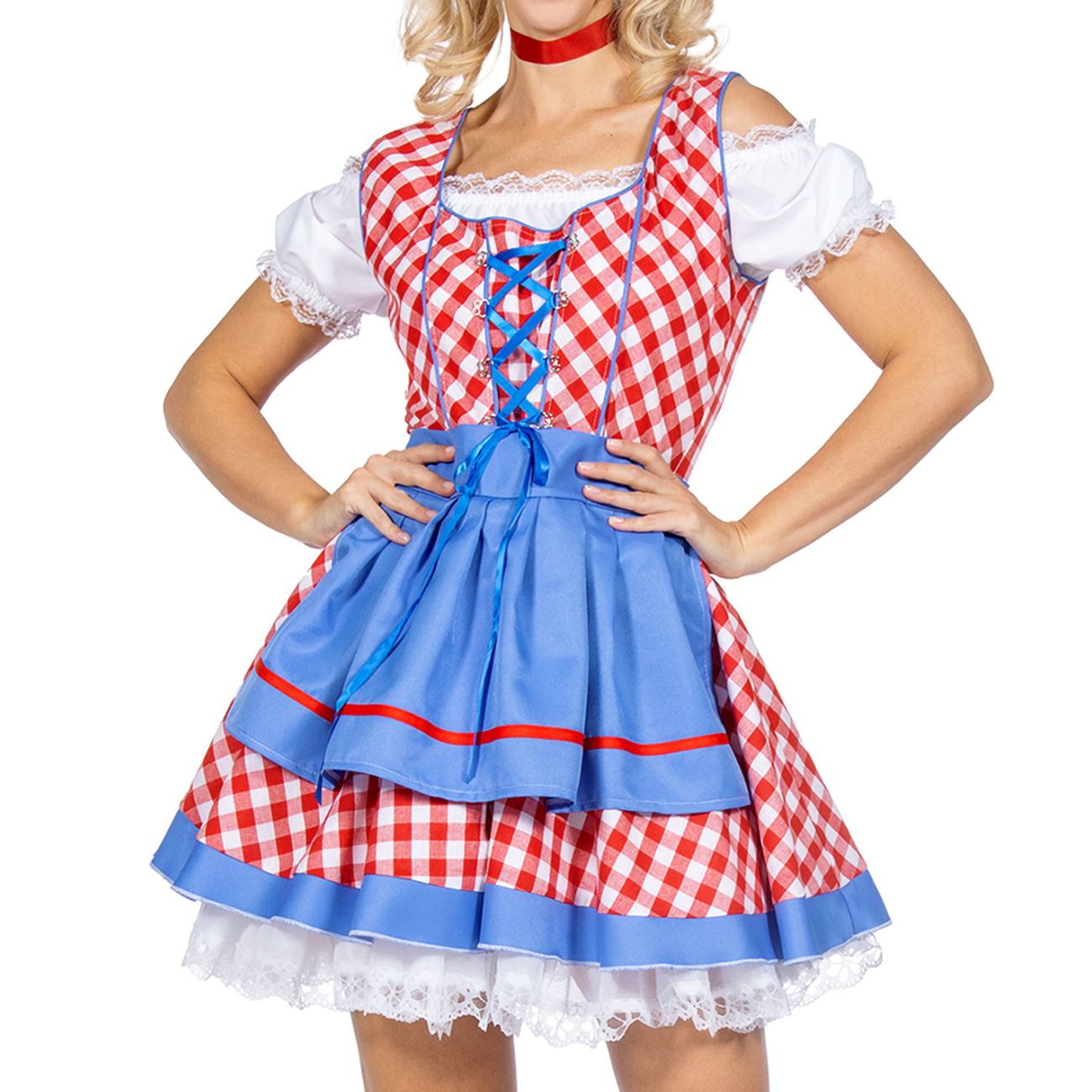 Oktoberfest Dirndl Rutig Maskeraddräkt
