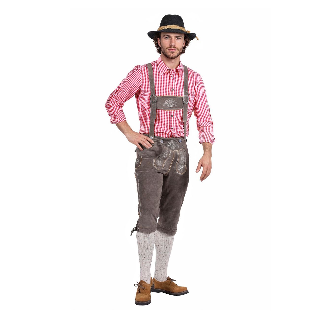 Oktoberfest Lederhosen Deluxe Grå