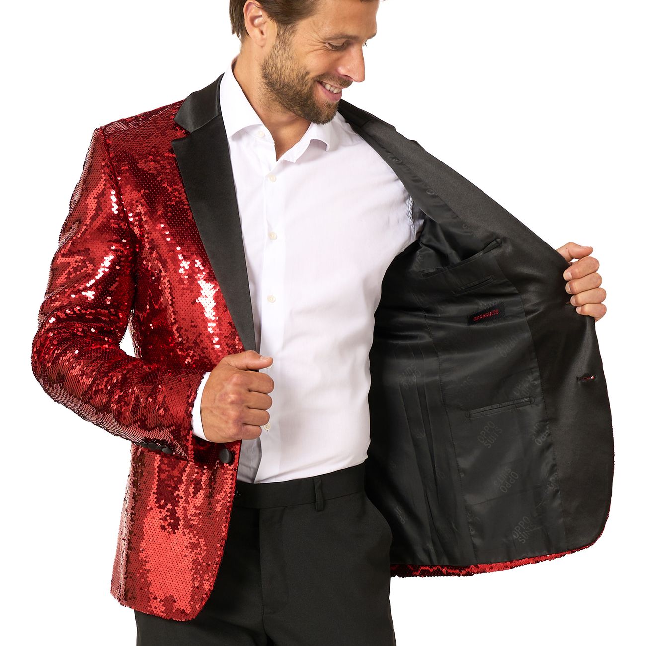 OppoSuits Paljettkavaj Briliant Röd