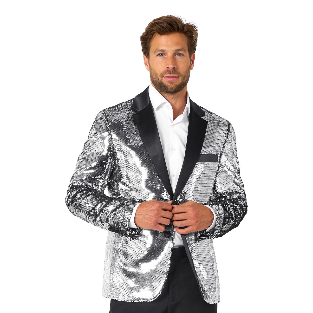 OppoSuits Paljettkavaj Briliant Silver