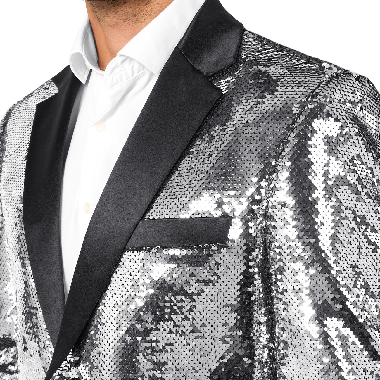 OppoSuits Paljettkavaj Briliant Silver