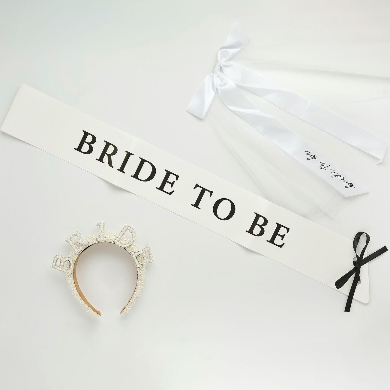 Ordensband Bride to Be Vit/Svart