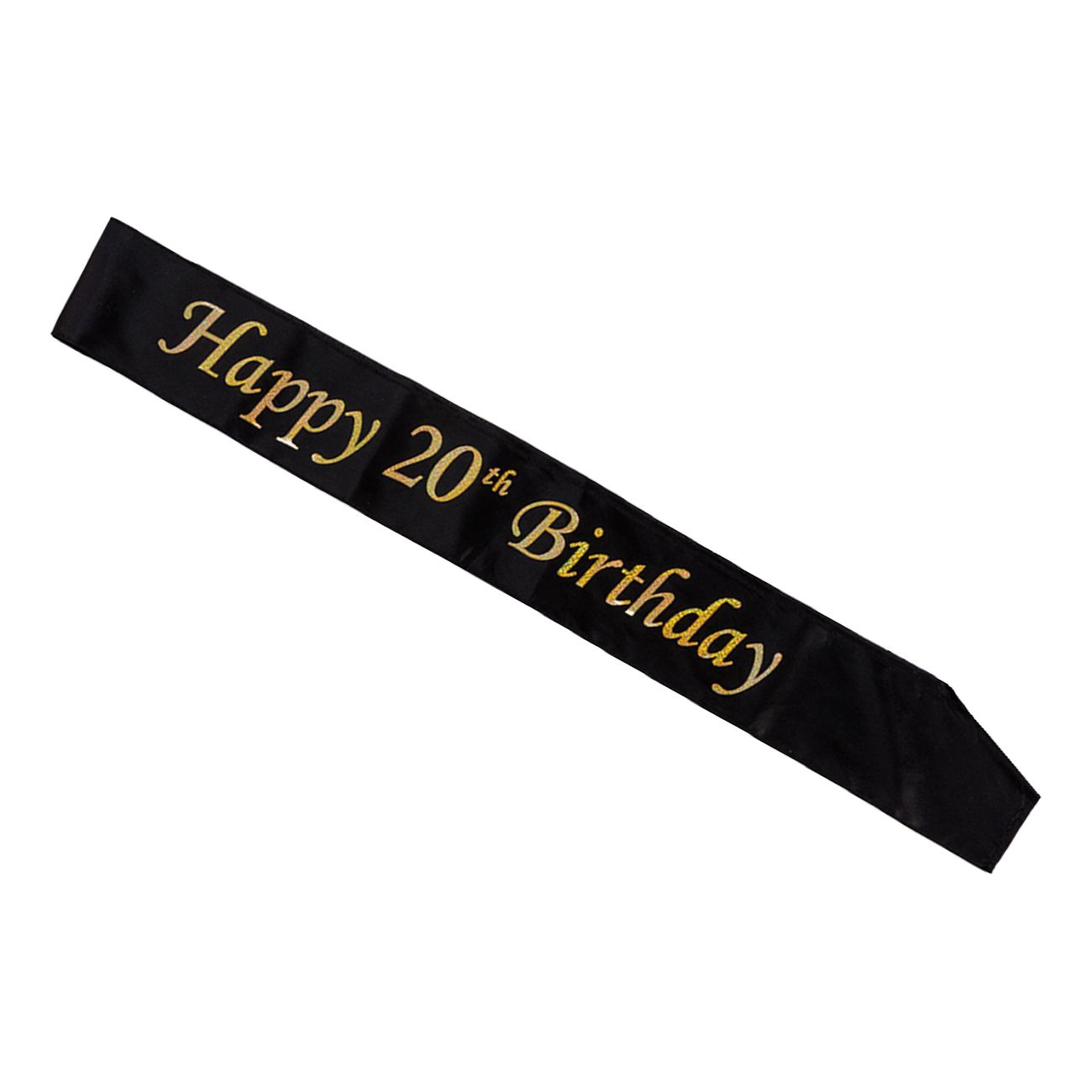 Ordensband Happy 20th Birthday Svart/Guld