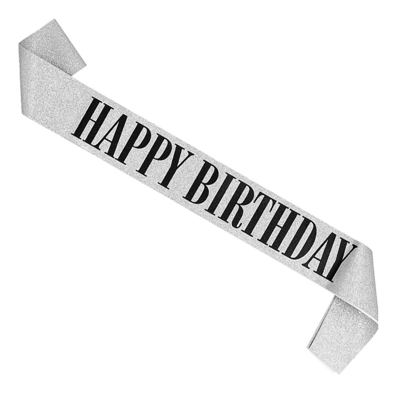 Ordensband Happy Birthday Silver