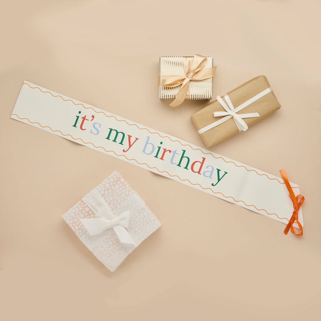 Ordensband It's My Birthday Flerfärgad