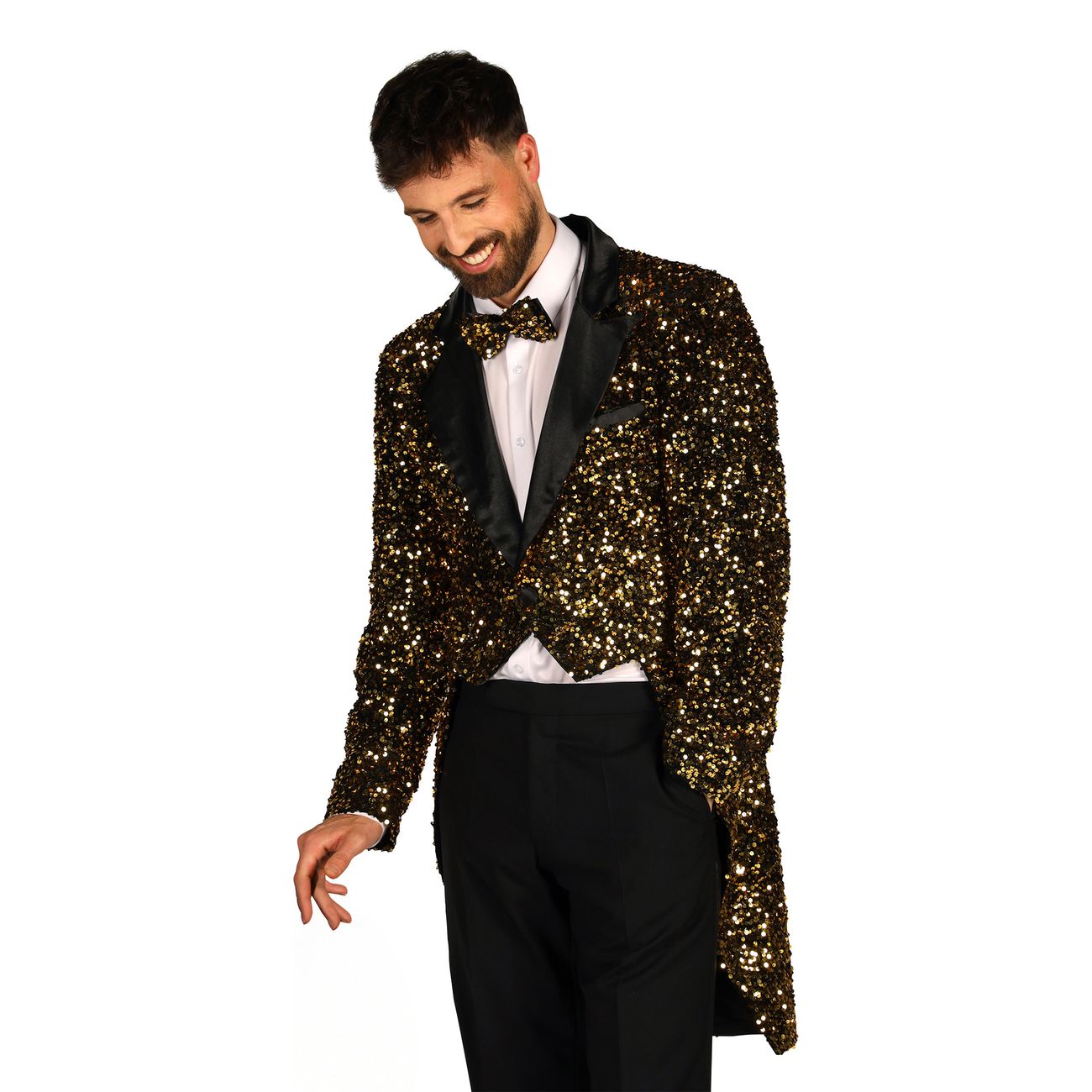 Paljettfrack Herr Svart/Guld Deluxe