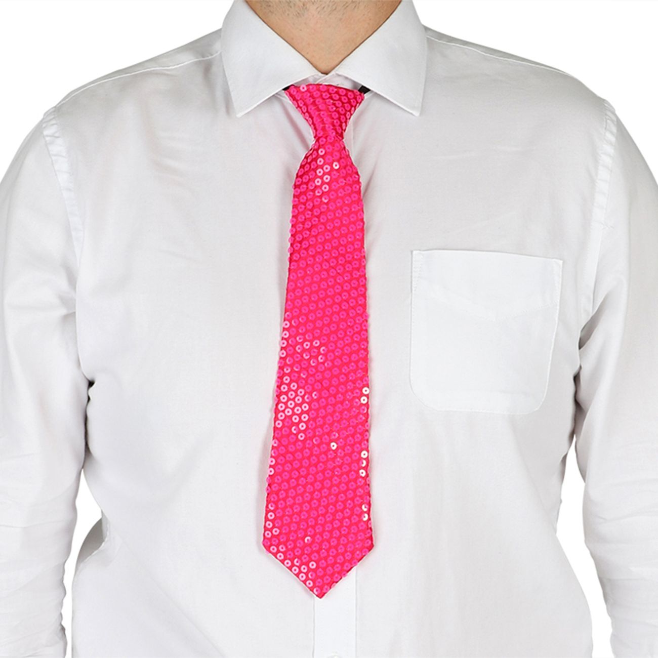 Paljettslips Neonrosa