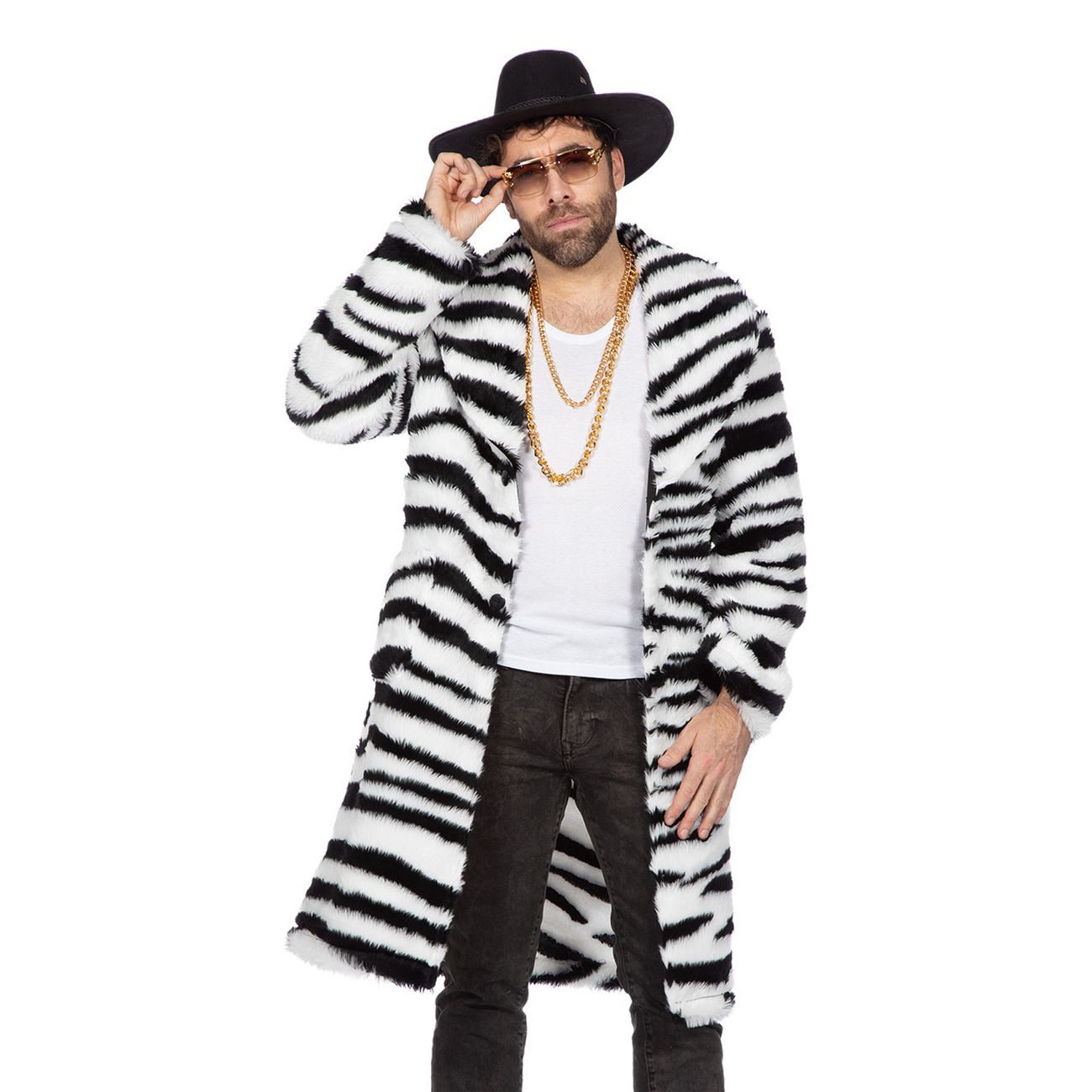 Pälsjacka Lång Zebra