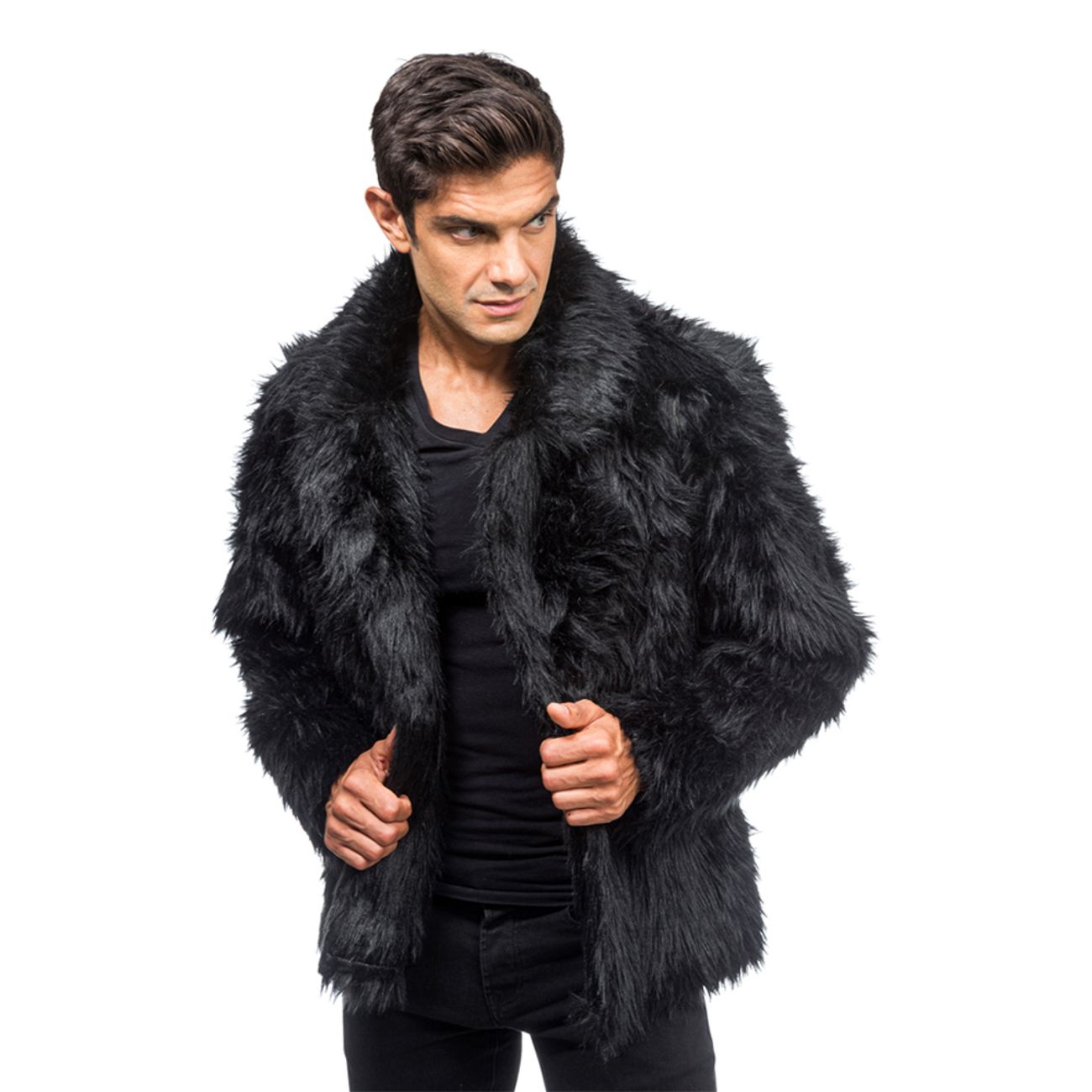 Pälsjacka Svart