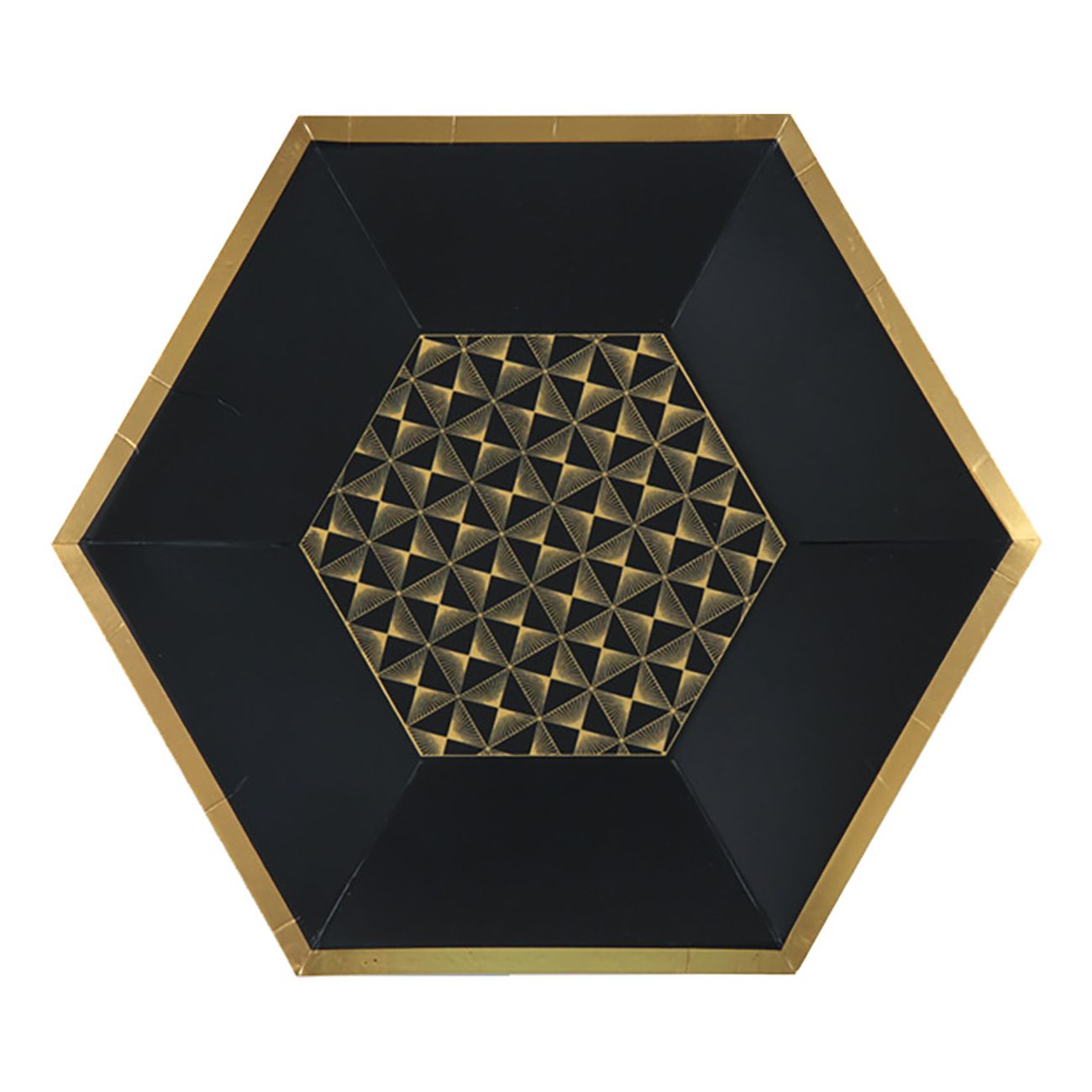 pappersassietter-hexagon-svartguld-1