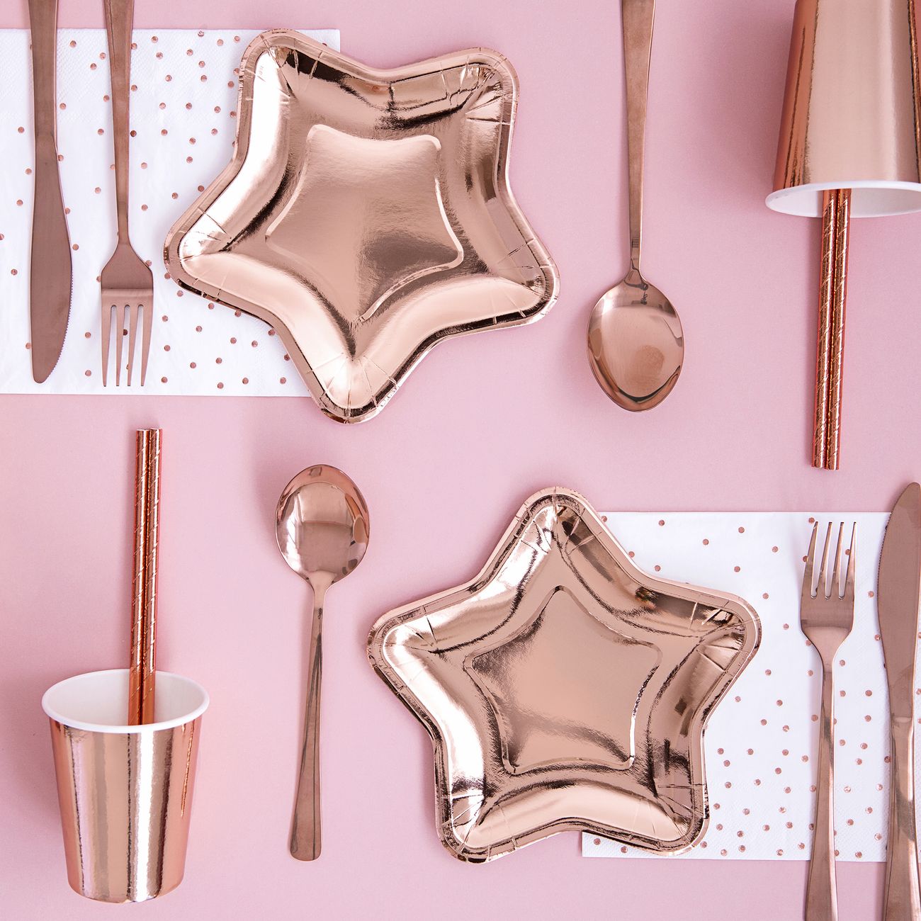 Papirasiet Stjerne Rosaguld Metallic