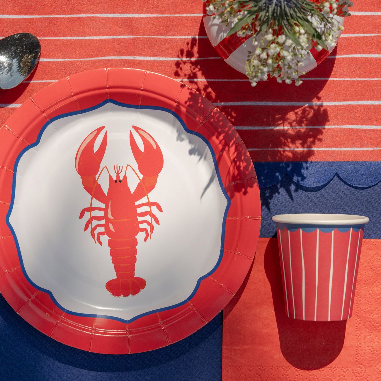 Pappersmugg Liten Röd/Blå