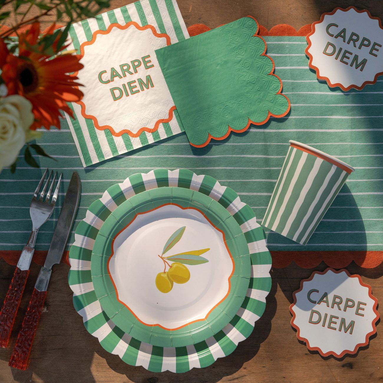 Pappersmuggar Grön/Orange